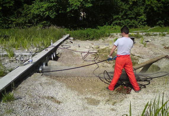 Stadtwerke München Hochdruckspülung der Drainagenleitungen
